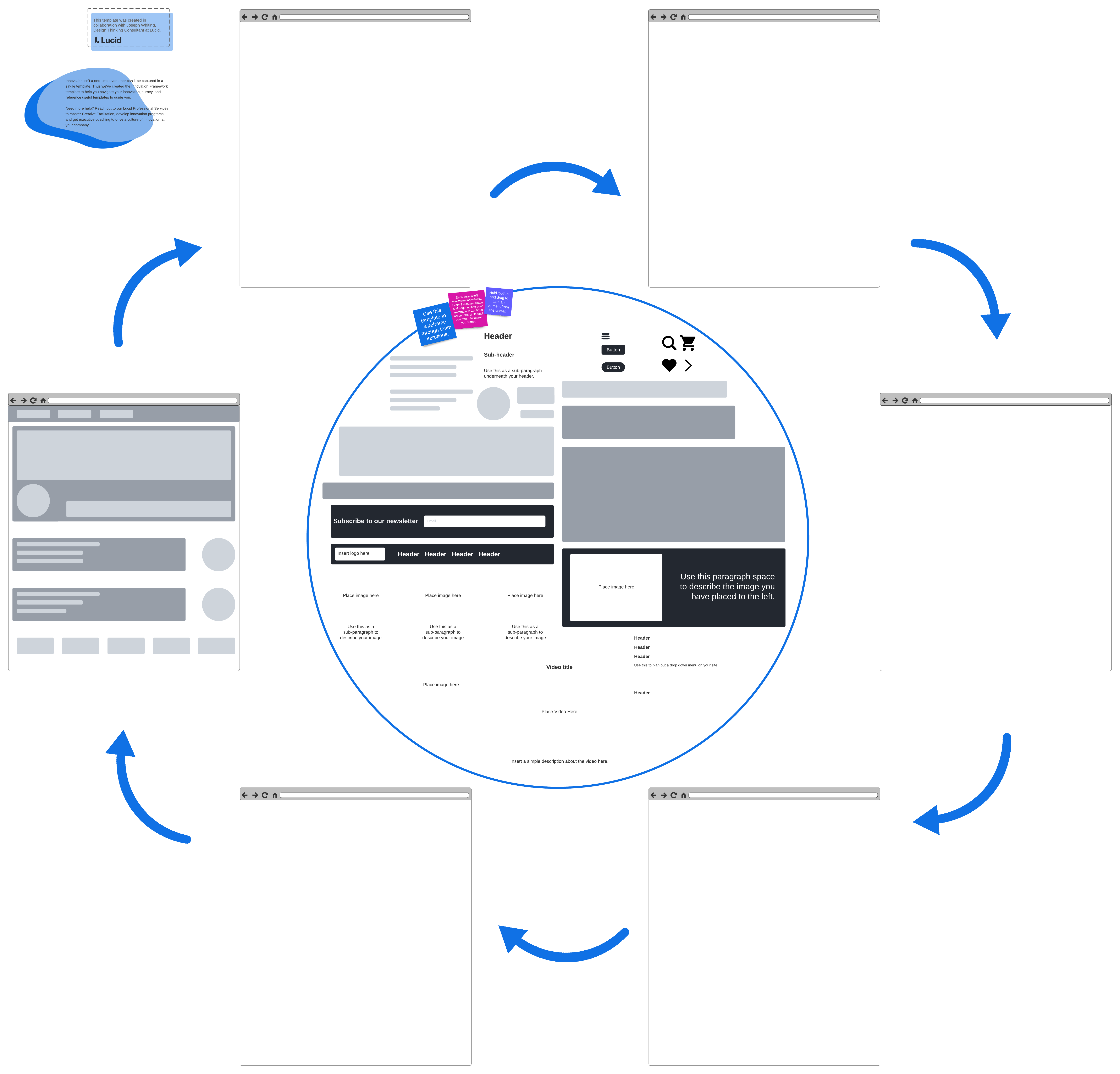 rotational desktop wireframe template